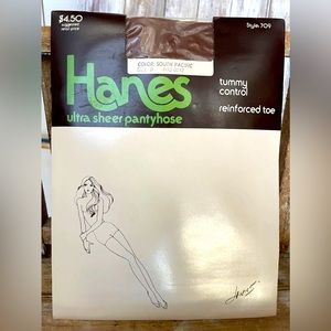 Hanes Ultra Sheer Pantyhose Control Top Vtg Style 709 Sz B South Pacific NEW!
